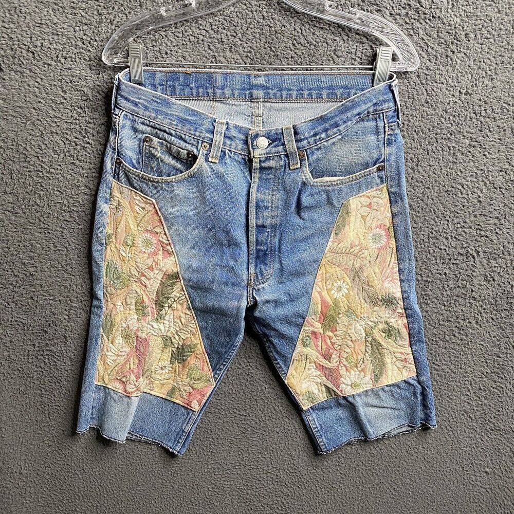 Vintage 90s Levi's 501 Button Fly Denim Custom Shorts (measured 30x12) USA Made
